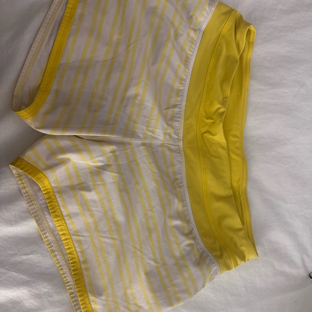 Yellow and White Striped Shorts